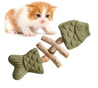 Teething Toys for Kittens - Fish Bone Teether - Interactive Cat Chew Toy Wooden Kitten Teether for Boredom Relieving Calming Fun
