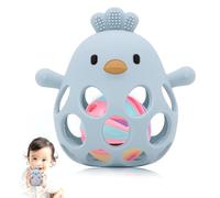 Teething Toys &Rattle for Baby - New Infant Silicone Chicken Baby Teether Toy Sensory Toy from 0 Months Prevents Finger Sucking - Teethers Aid - Gift for Boys & Girls