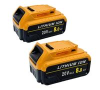 TEETOK 2Pack DCB184 18V/20V MAX XR 8.0Ah Replacement Battery for Dewalt DCB180 DCB181 DCB182 DCB184 DCS355N-XJ DCD796N DCF887N