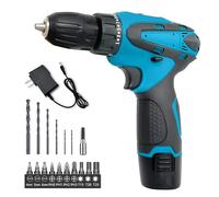 TEETOK Cordless Drills,12V Power Impact Driver, Combi Drill Kit with 2X 3000mAh Li-Ion Battery, Electric Screwdriver, 25+1 Torque, 10mm Collet, Double Speed, Led Light, 17 Pieces Accessory Set