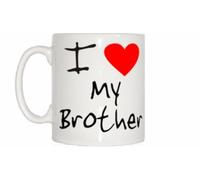 TeeTreeDesigns I Love Heart My Brother White Ceramic Mug