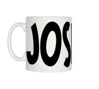 TeeTreeDesigns Joshua Name Mug - White Ceramic - 80mm x 92mm - 100% Dishwasher Safe - Logo Embossed - Hot Drinks - Home Use