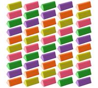 TeeTrio Pencil Colour Erasers, MUTICOLOUR, Pack of 100, Multipack, Triangular Grip Rubbers, Perfect for School Home Office Classroom Supplies, iZOFAX