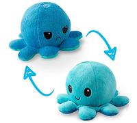 TeeTurtle - The Original Reversible Octopus Plushie - Light + Dark Blue - Cute Sensory Fidget Stuffed Animals That Show Your Mood