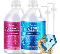 Teexpert Crystal Clear Epoxy Resin Kit 1 Gallon Self-Leveling Coating and Casting Resin, High-Gloss & Bubbles Free Resin and Hardener Kit for DIY Art, Jewelry, Table Top, Molds, Wood 1:1 Ratio