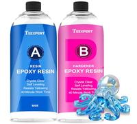 Teexpert Crystal Clear Epoxy Resin Kit - 64oz Clear Coating & Casting Art Resin, 1:1 Epoxy and Hardener for Jewelry, Wood Coaster Tray