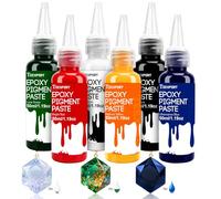 Teexpert Epoxy Resin Pigment Paste, 300ml Highly Concentrated & Easy to Mix 6 Colors Opaque Liquid Epoxy Dye Set for Resin Coloring, Resin Epoxy Art Painting and DIY Projects