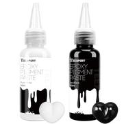 Teexpert Epoxy Resin Pigment Paste, Black White Opaque Liquid Epoxy Dye Set for Resin Coloring, Resin Art Painting and DIY Projects 100ml Highly Concentrated & Easy to Mix