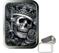 TEEZ 2oz silver skull king Airtight storage tin