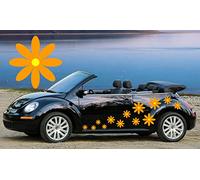 TEEZ - 32 Orange & Yellow Daisy car Decals,Stickers, car Graphics