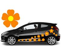 TEEZ 32 ORANGE & YELLOW FLOWER DECALS,FLOWER STICKERS, FLOWER CAR GRAPHICS