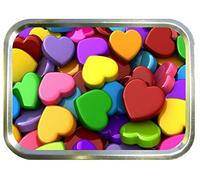 TEEZ Candy Love Hearts 2oz Gold Tobacco Tin,Baccy Tin, Smoking Tin