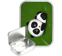 TEEZ Cute Green Panda Hinged Tin,Small 30ml Tin, Pill Tin, Pocket tin, Gift Box, 1oz Tobacco tin