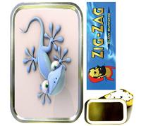 TEEZ GECKO SMOKING SET, 1oz GOLD TOBACCO TIN,CIGARETTE PAPERS,CIGARETTE FILTERS,CIGARETTE TIPS
