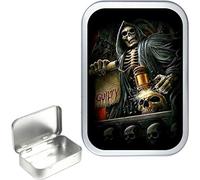 TEEZ- Grim Reaper Guilty 50ml, 1oz Silver Hinged Tobacco Tin,Gift Box