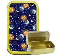 TEEZ Suns & Moons 1oz Gold Tobacco Tin,Baccy Tin, Pill Tin, Pocket tin