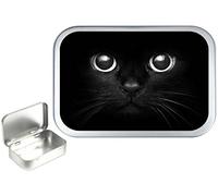 TEEZ VARIOUS DESIGNS NOVELTY 50ml/1oz SILVER HINGED TOBACCO TINS,POCKET TIN,PILL TIN, KEEPSAKE BOX, STASH CAN (CATS EYES)