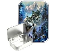 TEEZ Wolf Valley Silver Hinged Tin,Small 30ml Tin, Pill Tin, Pocket tin, Gift Box, 1oz Tobacco tin, Herb Tin