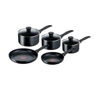 Tefal 5 Piece Induction Non Stick Cookware Set Saucepan Frying Pan Black Home