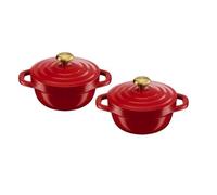 Tefal Air 2-Piece Set, Mini Stewpots 11 cm, 0.45 L, Lightweight Cast Aluminum Cookware, Easy to Clean, Safe Ceramic Coating, Condensation Lid, Robust, Oven-Safe, E254S204