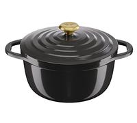 Tefal Air Round Casserole Dish 24cm Non Stick Induction Cast Aluminium (Lighter Than Cast Iron) with Lid Grey E2554604