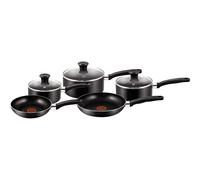 Tefal B372S544 5 Piece, Essential, Pots and Pans Set, Black, Aluminium, Non Stick