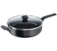Tefal B55537 Easy Cook & Clean 28 cm stew pan | including glass lid | non-stick coating | safe | thermal signal | diffusion pan bottom | healthy cooking | black (all types of stoves except induction)