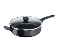 Tefal B55537 Easy Cook & Clean 28 cm stew pan | including glass lid | non-stick coating | safe | thermal signal | diffusion pan bottom | healthy cooking | black (all types of stoves except induction)
