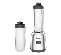 Tefal BL15FD30 Mix & Move Personal Blender 2 to go cups made of premium Tritan, space-saving compact design, removable blades, 300W power, Easy use by 1 button control,Silver
