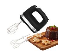 Tefal Black Collection Compact Electric Hand Mixer, 2 Speeds, 2 Stainless Steel whisks, 2 Emulsion Whisks, Baking, Cakes, Multifunction Kitchen Hand Mixer, Batter, 200W, Dishwasher Safe Parts HT2118G0