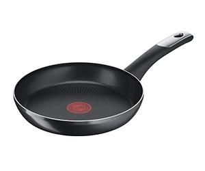 Tefal C38804 24 cm Hard Titanium Essential Frying Pan | Non-Stick Coating with Titanium Particles | Temperature Indicator | Dishwasher Safe | Made in France | Black