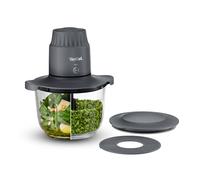 Tefal Choppeo Mini Food Processor/Chopper, XXL 2L Glass Bowl with Anti-Slip Mat, Storage Lid, 2 Speeds, 500W, Grey - MB603BG1