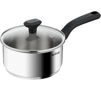 Tefal Comfort Max 18cm Stainless Steel Saucepan with Glass Lid, Durable Cookware for Healthy Cooking, Induction Compatible, Ergonomic Stay-Cool Handle, C9732304