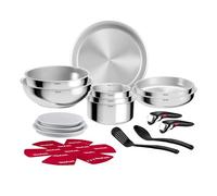 Tefal Comfort Max 19-Piece Cookware Set, Stainless Steel Uncoated, Stackable Pans & Pans, Removable Handle, L968SJ34