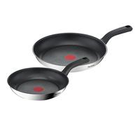 Tefal Comfort Max 24/28cm Stainless Steel Frying Pan Set, Durable Non-Stick Pan with Thermo-Spot Heat Indicator, Induction Compatible Base, Comfortab