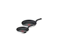 Tefal Comfort Max 24/28cm Stainless Steel Frying Pan Set ? Durable Non-Stick Pan with Thermo-Spot Heat Indicator, Induction Compatible Base,