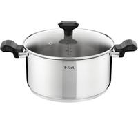 Tefal Comfort Max 24cm Stainless Steel Stewpot, Durable Casserole Dish with Glass Lid, Induction Compatible, Ergonomic Stay-Cool Handles, C9734604