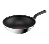 Tefal Comfort Max 28cm Stainless Steel Wok, Durable Non-Stick Pan with Thermo-Spot Heat Indicator, Induction Compatible Base, Comfortable Grip Handle,