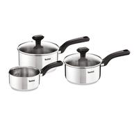 Tefal Comfort Max 3 Peice Stainless Steel Set ? Durable Cookware for Healthy Cooking, Induction Compatible, Ergonomic Stay-Cool Handle, Dishwasher and