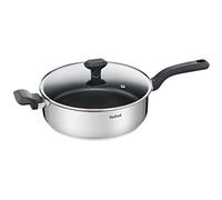 Tefal Comfort Max Frying Pan 26 cm + Glass Lid, High Quality Stainless Steel, Thermo-Spot Temperature Indicator, Non-Stick Coating, Induction G7263344