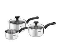 Tefal Comfort Max Stainless Steel 3-Piece Pan Set, Glass Lids