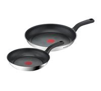 Tefal Comfort Max Stainless Steel Frying Pan Set, 24 and 28 cm | Non-Stick Coating, Thermo-Spot Heat Indicator, Induction Compatible Base, Comfortable Grip Handle, G726S204