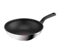 Tefal Comfort Max Stainless Steel Non-Stick Wok 28 cm, Dishwasher Safe | Thermo-Spot Heat Indicator, Induction Compatible Base, Power Resist Coating, Comfortable Grip, G7261944