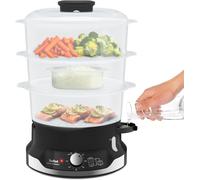 Tefal Ultracompact Steam Cooker, 9L, Stackable Storage System, 3-Tier Food Steamer, BPA-Free Bowls, 60-Min Timer, Refill While Steaming, Rice Accessory, Removable Cooking Bowls,VC204865