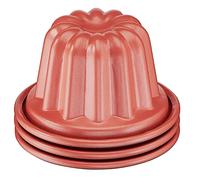 Tefal Creabake - Set of 3 Ribbed Creabake Moulds, Pastry Moulds, 7.4 cm, Non-Stick Coating, Stackable System, Creative Recipes Sweet and Savoury, Easy Baking