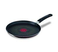 Tefal D52210 Resist Intense Crepe Pan 25 cm, Non-Stick Coating, Flame Protect, Resistant, Thermal Signal, Ideal Shape, Easy Cleaning, Safe, Bordeaux Red