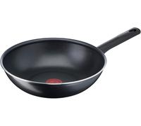 Tefal 28 cm Wok pan, 6 to 8 People, No Induction, Non-Stick Coating, Resistant, Easy to Clean, High Performance, Thermo-Signal, Made in France, Day by Day B56419AZ, Black/White