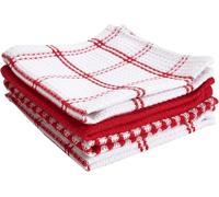 Tefal Dish Cloths, Cotton, Red, 4 Pack