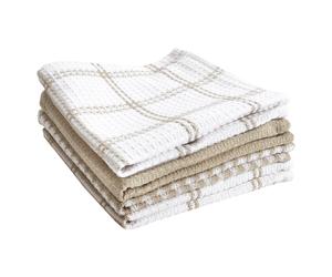 Tefal Dish Cloths, Cotton, Sand, 4 Pack