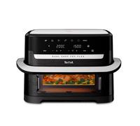 Tefal Dual Flex Air Fryer with Removable Divider & Viewing Window - 9L GiantZone or Dual 5.5L + 3.5L Cooking Zones, 6 Preset Programs, Energy Saving, Non-Stick Dishwasher Safe Parts, Black